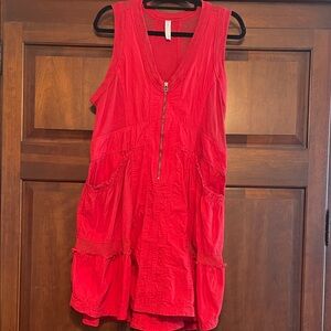 Anthropologie’s Daily Practice Red Zip-Front Mini Dress